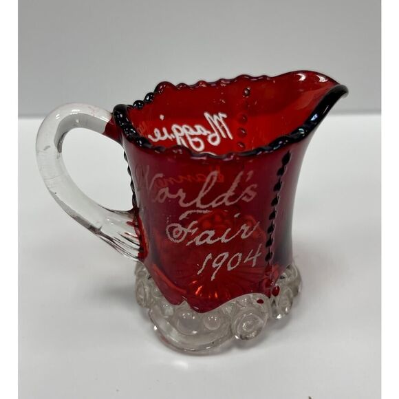 World's Fair 1904 Red Creamer Pitcher Sounenir. - Picture 1 of 5